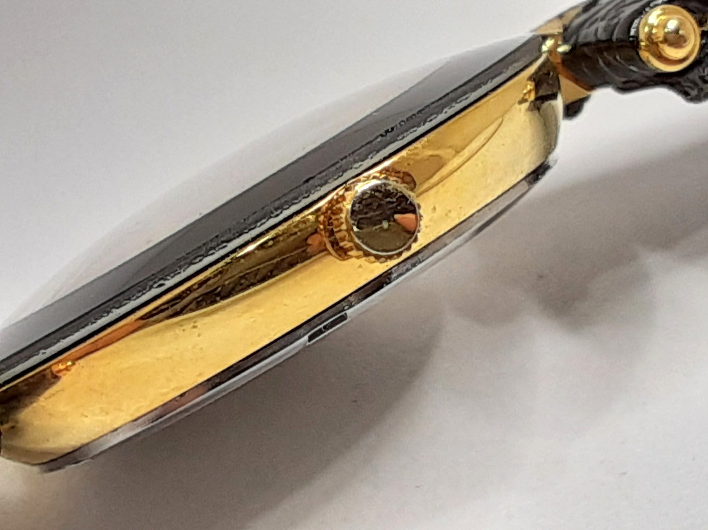 Crystal 1 レディース 腕時計 黒 ブラック SS レザーブレス アナログ クォーツ QZ ファッション ウォッチ クリスタル 【中古】【送料無料】 ht5553