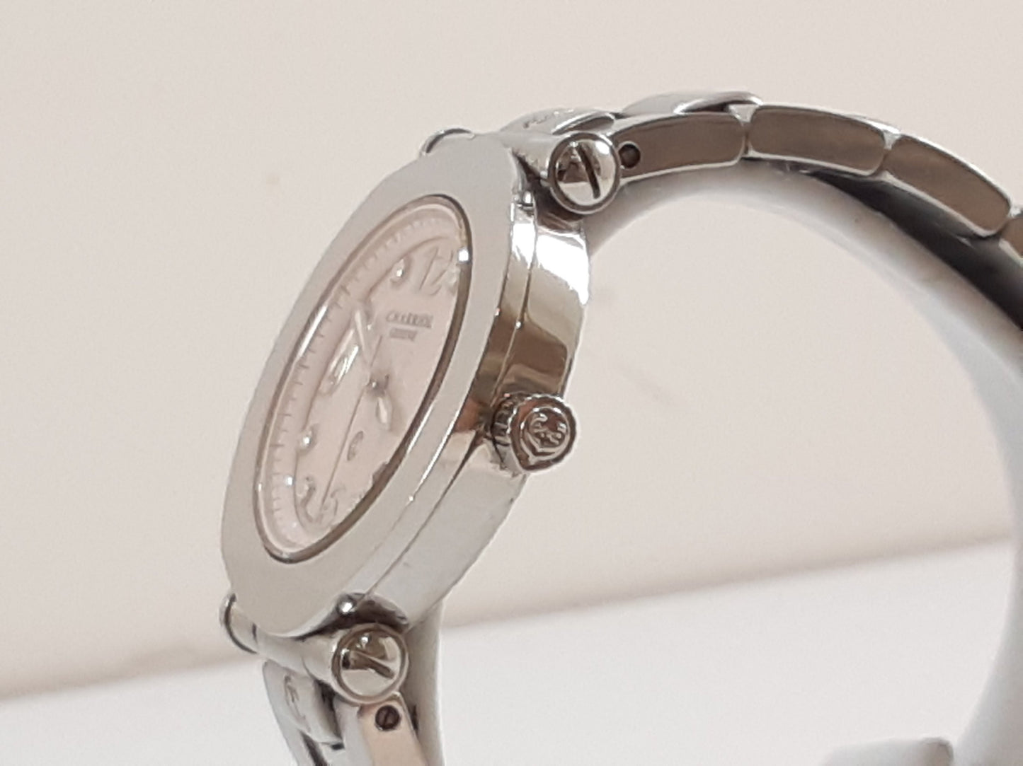 シャリオール CHARRIOL コロンブス 8P ダイヤ レディース 腕時計 デイト CCR30.1 ラウンド ピンク シェル シルバー SS ブレス アナログ クォーツ QZ ウォッチ COLVMBUS  【中古】【送料無料】 ht5554