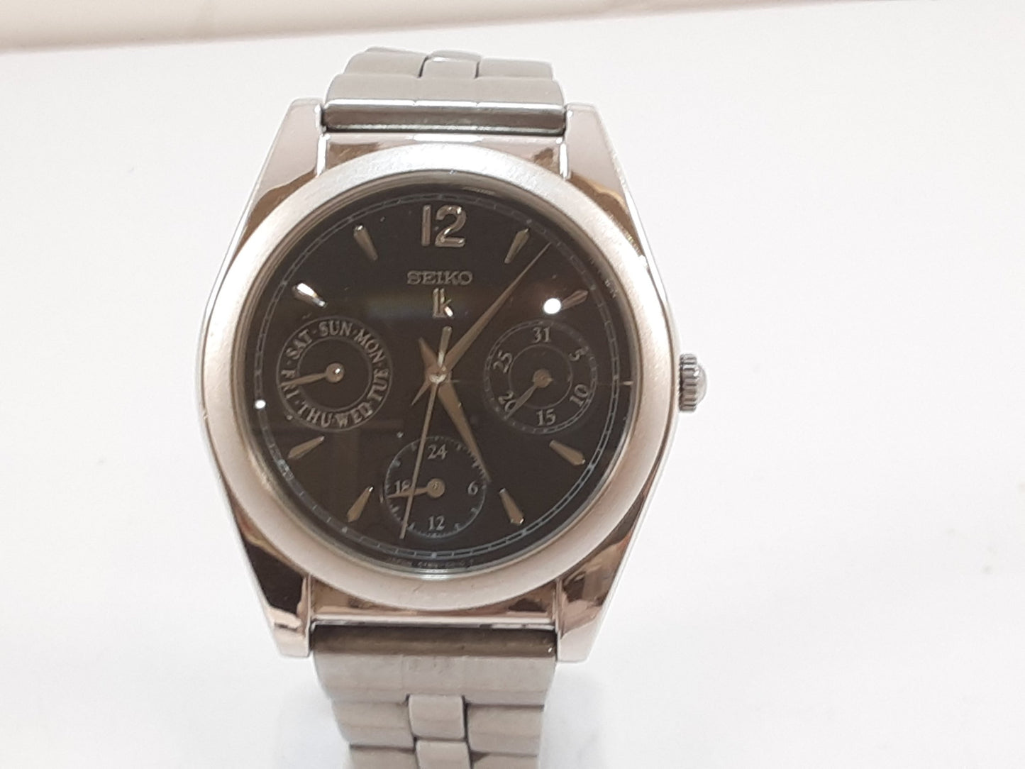 セイコー SEIKO ルキア レディース 腕時計 5Y89-0A10 黒 ブラック シルバー SS ブレス トリプル カレンダー アナログ クォーツ QZ ウォッチ LUKIA デイデイト 【中古】【送料無料】ht5557