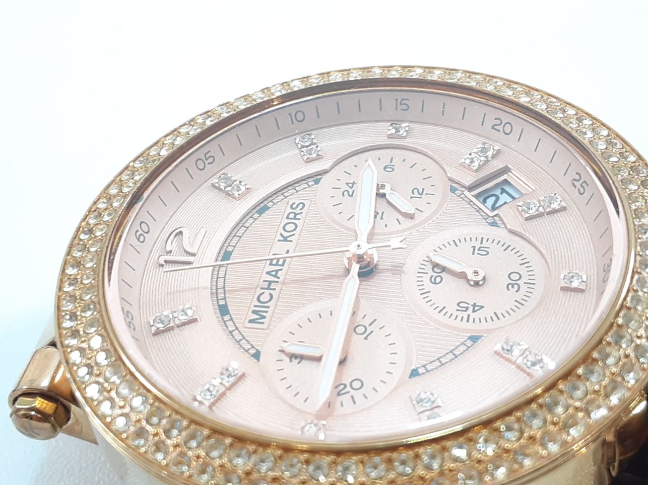 マイケルコース MICHAEL KORS パーカー クロノグラフ レディース 腕時計 デイト MK5538 ピンク ローズ ゴールド ブラウン 茶 SS GP アナログ クォーツ QZ ウォッチ PARKER 【中古】【送料無料】 ht5558