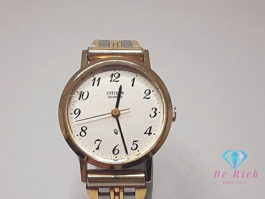 シチズン CITIZEN レディース 腕時計 4-752520 白 ホワイト シルバー ゴールド SS GP ブレス アナログ クォーツ QZ ウォッチ  【中古】【送料無料】 ht5559