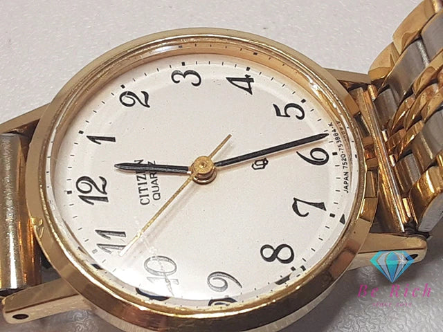 シチズン CITIZEN レディース 腕時計 4-752520 白 ホワイト シルバー ゴールド SS GP ブレス アナログ クォーツ QZ ウォッチ  【中古】【送料無料】 ht5559