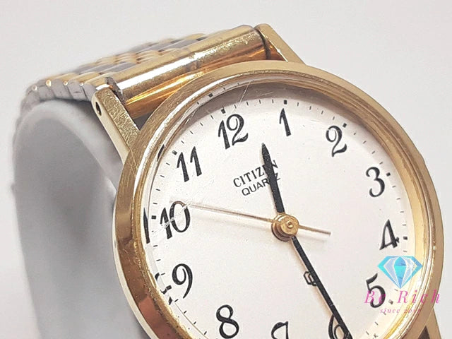シチズン CITIZEN レディース 腕時計 4-752520 白 ホワイト シルバー ゴールド SS GP ブレス アナログ クォーツ QZ ウォッチ  【中古】【送料無料】 ht5559