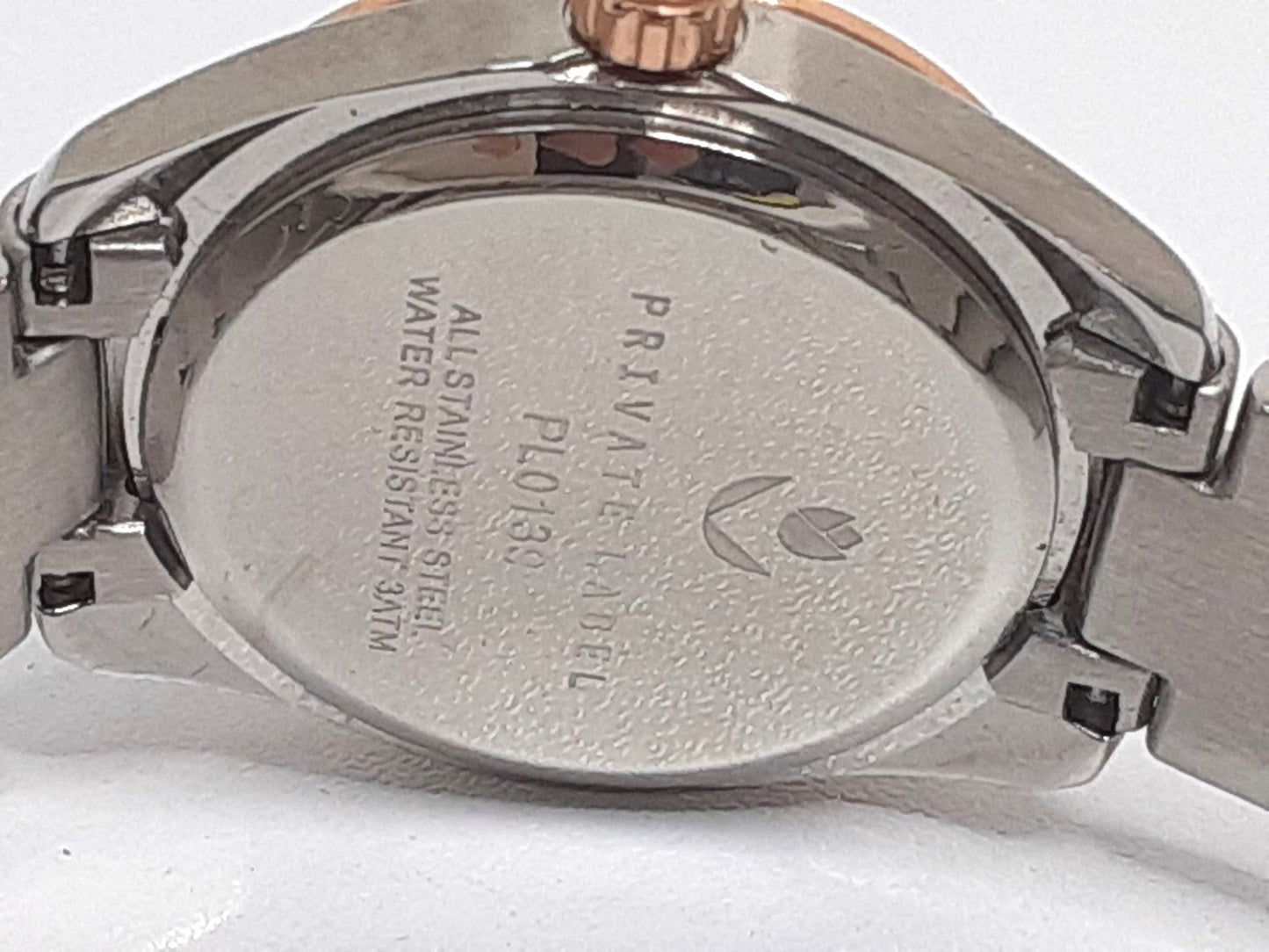 プライベート レーベル Private Label レディース 腕時計 デイト PL0139 白 ホワイト シェル ピンク ゴールド シルバー SS GP ブレス アナログ クォーツ QZ ウォッチ 【中古】【送料無料】ht5561