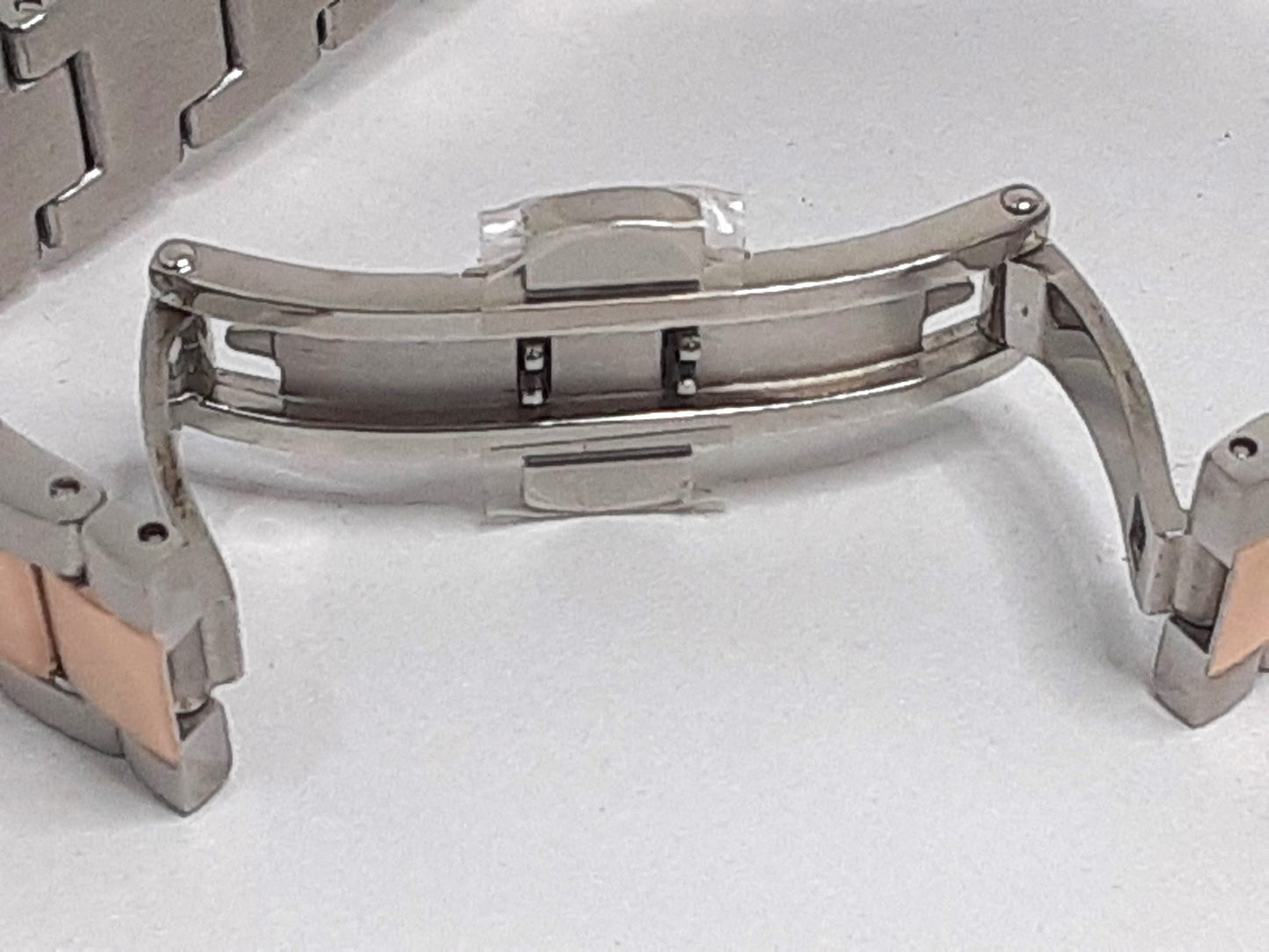 プライベート レーベル Private Label レディース 腕時計 デイト PL0139 白 ホワイト シェル ピンク ゴールド シルバー SS GP ブレス アナログ クォーツ QZ ウォッチ 【中古】【送料無料】ht5561