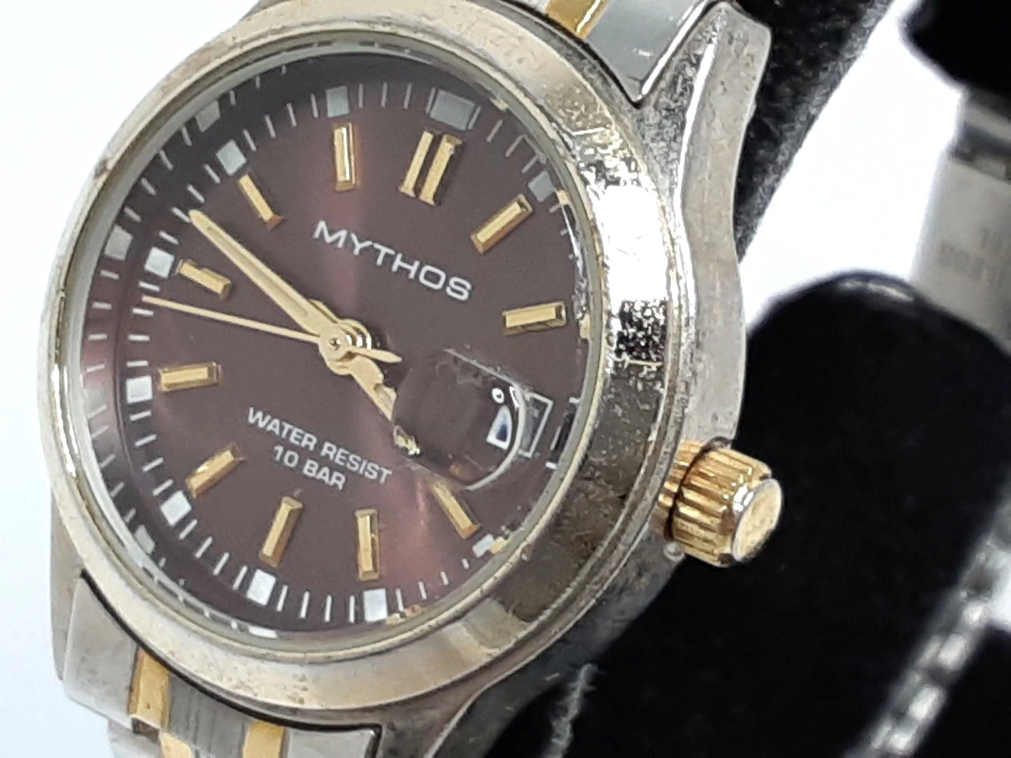 MYTHOS レディース 腕時計 デイト ボルドー シルバー SS ブレス アナログ クォーツ ファッション ウォッチ ミュートス ミトス 【中古】【送料無料】 ht5566