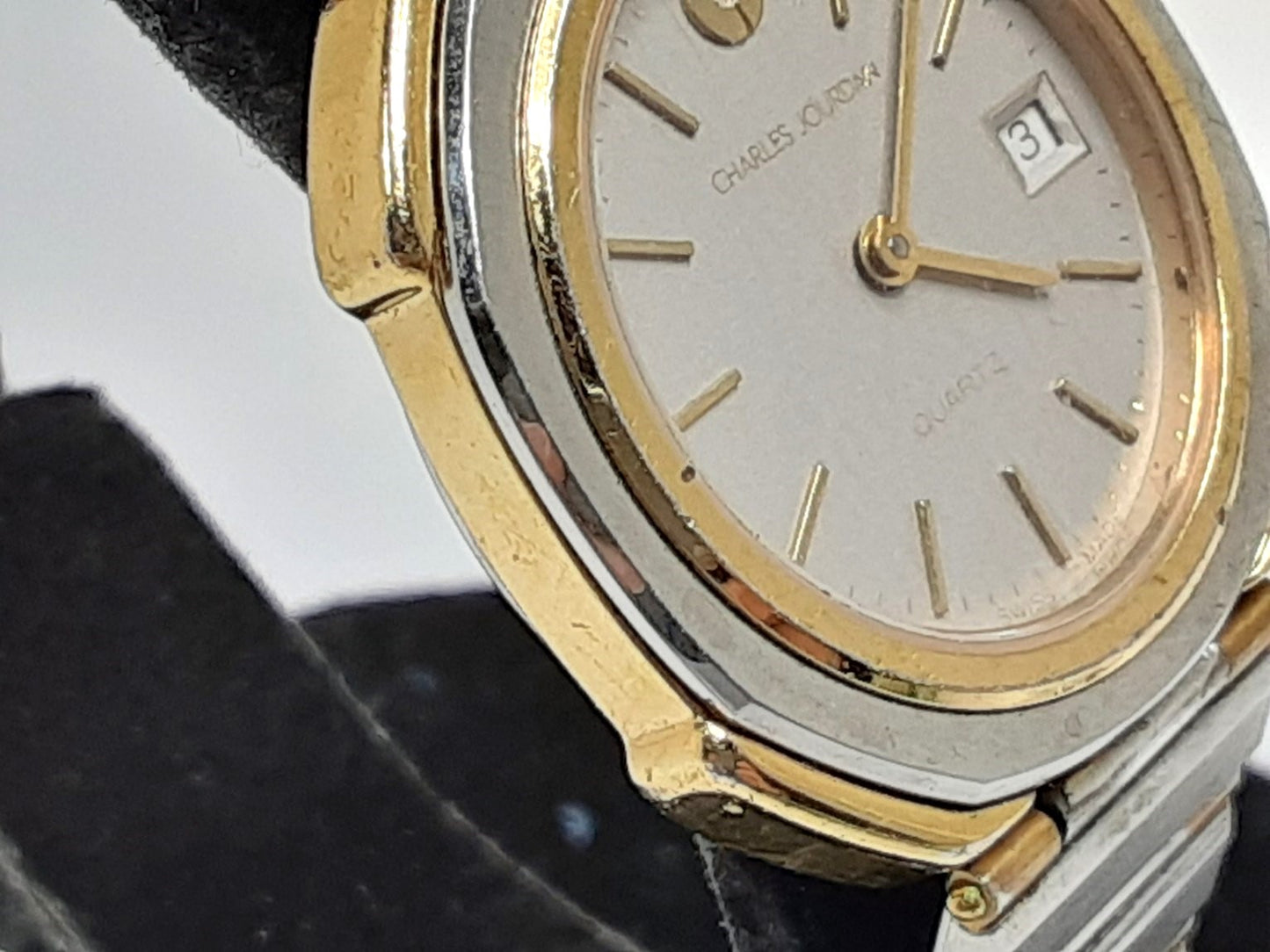 シャルル ジョルダン CHARLES JOURDAN レディース 腕時計 デイト 白 ホワイト SS GP ブレス アナログ クォーツ QZ ウォッチ 【中古】【送料無料】 ht5569