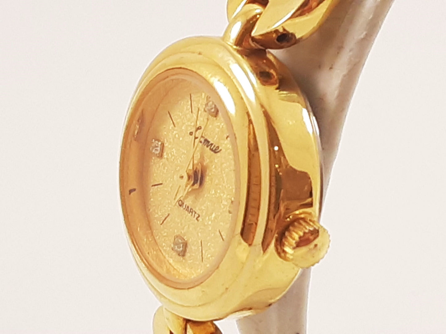 ジェイアクシス J-AXIS レディース 腕時計 ゴールド ブラウン 茶 SS GP ブレス アナログ クォーツ QZ ウォッチ 【中古】【送料無料】 ht5579