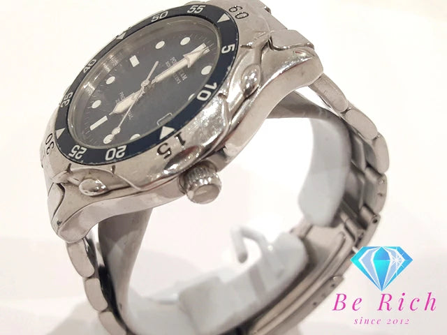 ロイヤル クイーンズ ポロ チーム Royal Queen's POLO TEAM メンズ 腕時計 SQ-201 紺 ネイビー シルバー SS ブレス アナログ クォーツ QZ ウォッチ 【中古】【送料無料】 ht5589