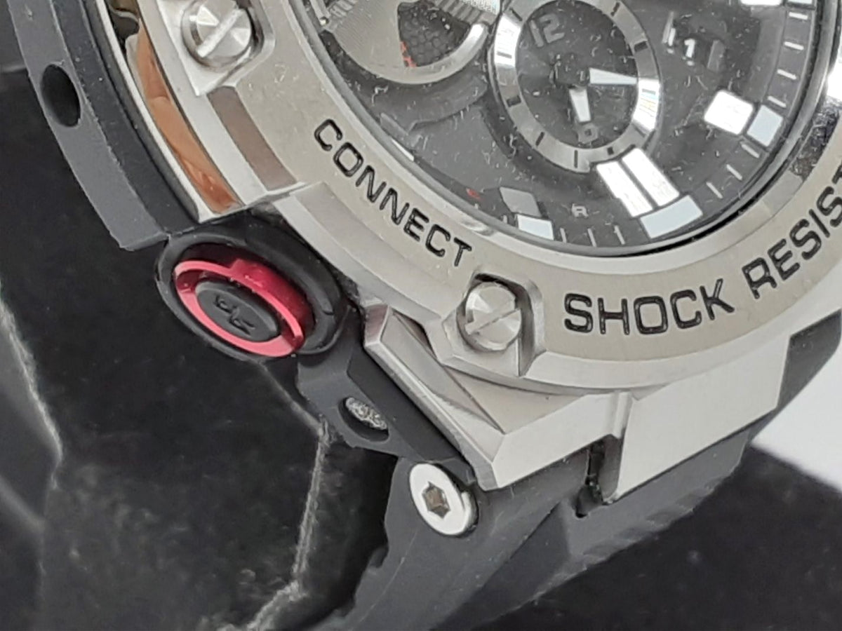 カシオ CASIO G-SHOCK G-スティール タフ ソーラー メンズ 腕時計 GST-B100-1A ブラック 黒 SS 樹脂 ウレタン ブレス クォーツ QZ ウォッチ スマートフォン リンク G-STEEL ジーショック Gショック  【中古】【送料無料】ht5650