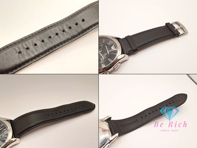 エンポリオ アルマーニ EMPORIO ARMANI クロノグラフ デイト メンズ 腕時計 AR1700 黒 ブラック SS レザー ブレス ロゴ アナログ クォーツ QZ ウォッチ   【中古】【送料無料】 ht5681