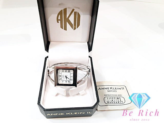 アン クライン ANNE KLEIN II バングル ウォッチ レディース 腕時計 AL21 スクエア ローマン 白 ホワイト シルバー SS ブレス アナログ クォーツ QZ ウォッチ 【中古】【送料無料】 ht5703
