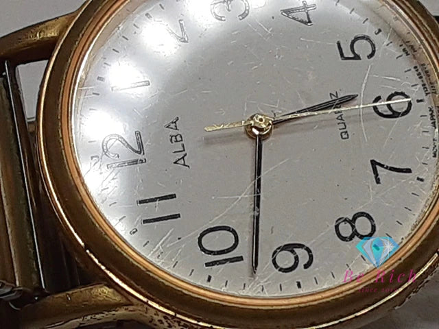 セイコー SEIKO アルバ メンズ 腕時計 Y136-6A70 白 ホワイト ゴールド SS GP ブレス  アナログ クォーツ QZ ウォッチ 【中古】【送料無料】 ht5735