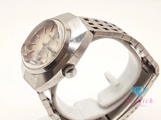 シチズン CITIZEN 28800 21石 自動巻き レディース 腕時計 デイデイト 4-661079-K カット ガラス グレー グラデ シルバー SS ブレス アンティーク ヴィンテージ アナログ AT ウォッチ 【中古】【送料無料】 ht5754