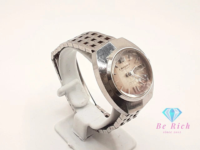 シチズン CITIZEN 28800 21石 自動巻き レディース 腕時計 デイデイト 4-661079-K カット ガラス グレー グラデ シルバー SS ブレス アンティーク ヴィンテージ アナログ AT ウォッチ 【中古】【送料無料】 ht5754