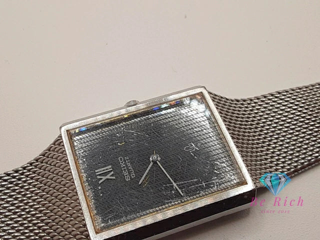 セイコー SEIKO メンズ 腕時計 4130-5250 スクエア グレー シルバー SS ブレス アナログ クォーツ QZ ウォッチ ボーイズ ユニセックス レディース 【中古】【送料無料】 ht5765