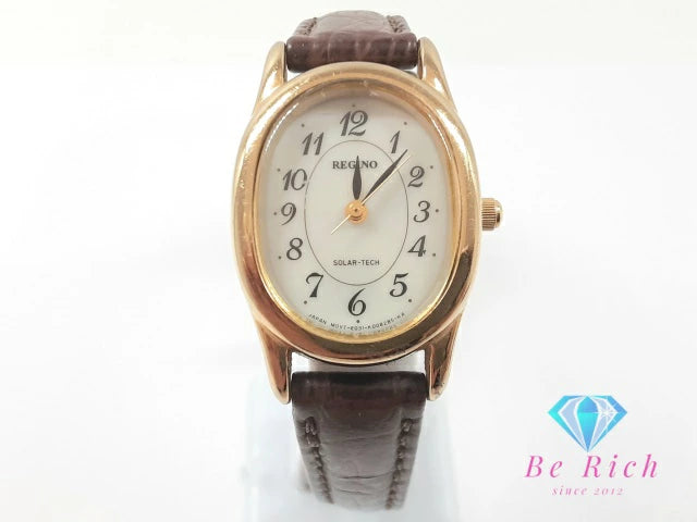 シチズン CITIZEN レグノ ソーラー レディース 腕時計 E031-T017240 オーバル 白 ホワイト SS レザー アナログ クォーツ QZ ウォッチ REGUNO 【中古】【送料無料】 ht5787