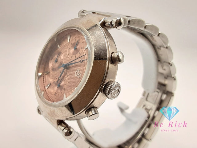 ゲス GUESS メンズ 腕時計 クロノグラフ デイト GC7000 ブロンズ系 シルバー SS ブレス アナログ クォーツ QZ ウォッチ 【中古】【送料無料】 ht5798