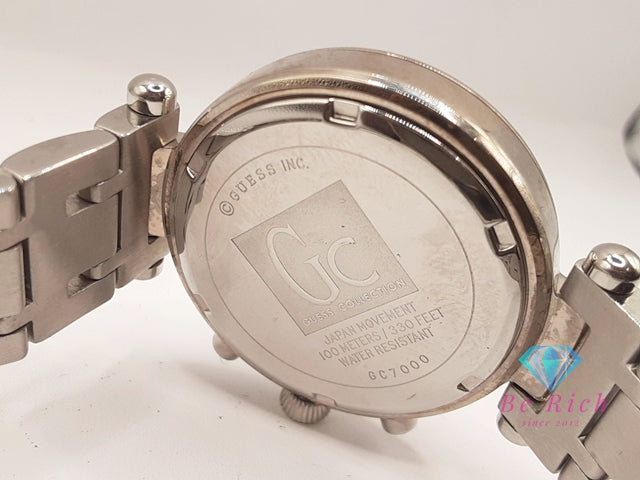 ゲス GUESS メンズ 腕時計 クロノグラフ デイト GC7000 ブロンズ系 シルバー SS ブレス アナログ クォーツ QZ ウォッチ 【中古】【送料無料】 ht5798