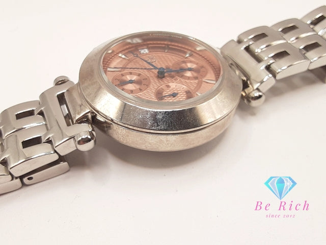 ゲス GUESS メンズ 腕時計 クロノグラフ デイト GC7000 ブロンズ系 シルバー SS ブレス アナログ クォーツ QZ ウォッチ 【中古】【送料無料】 ht5798