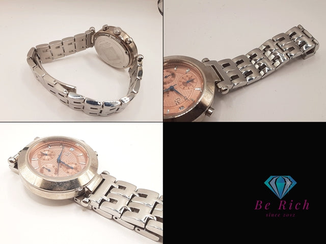 ゲス GUESS メンズ 腕時計 クロノグラフ デイト GC7000 ブロンズ系 シルバー SS ブレス アナログ クォーツ QZ ウォッチ 【中古】【送料無料】 ht5798