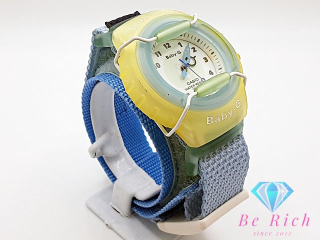 カシオ CASIO G-SHOCK Baby-G ベビージー レディース 腕時計 BG-11 白 ホワイト ライトブルー 水色 SS 樹脂 ファブリック ブレス アナログ クォーツ QZ ウォッチ Gショック  【中古】【送料無料】 ht5817