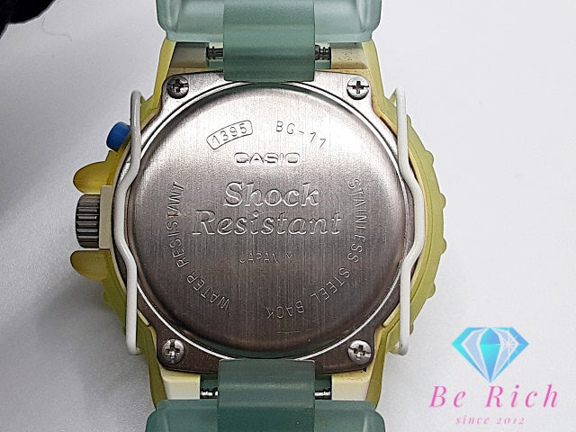 カシオ CASIO G-SHOCK Baby-G ベビージー レディース 腕時計 BG-11 白 ホワイト ライトブルー 水色 SS 樹脂 ファブリック ブレス アナログ クォーツ QZ ウォッチ Gショック  【中古】【送料無料】 ht5817