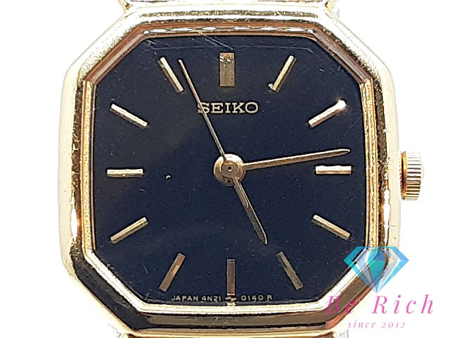 セイコー SEIKO レディース 腕時計 4N21-5020 黒 ブラック スクエア SS ブレス アナログ クォーツ QZ ウォッチ  【中古】【送料無料】 ht5820