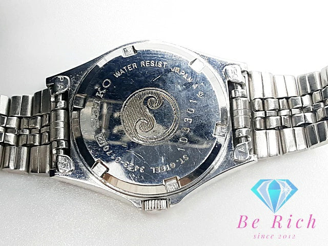 セイコー SEIKO シルバー ウェーブ レディース 腕時計 デイデイト 3423-0170 カット ガラス 緑 グリーン SS ブレス アナログ クォーツ QZ ウォッチ silver wave 【中古】【送料無料】 ht5822
