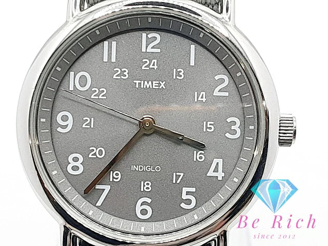 タイメックス TIMEX Weekender ウィークエンダー メンズ 腕時計 T2N649 グレー SS ナイロン ブレス アナログ クォーツ QZ ウォッチ  【中古】【送料無料】 ht5826