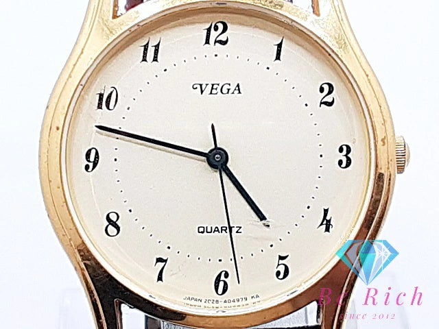 シチズン CITIZEN ベガ レディース 腕時計 2038-396111 ゴールド SS レザー ブレス アナログ クォーツ QZ ウォッチ VEGA  【中古】【送料無料】 ht5828