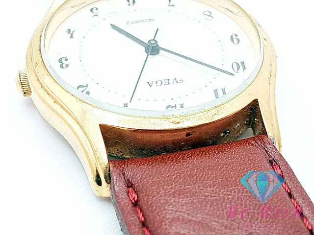 シチズン CITIZEN ベガ レディース 腕時計 2038-396111 ゴールド SS レザー ブレス アナログ クォーツ QZ ウォッチ VEGA  【中古】【送料無料】 ht5828