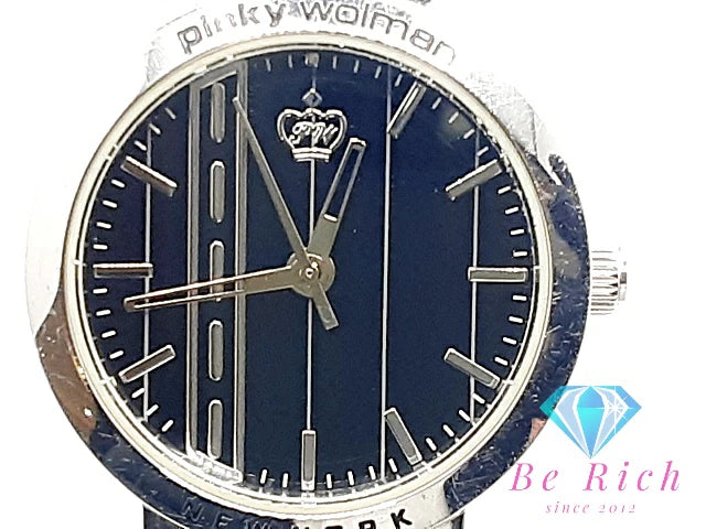 ピンキー ウォルマン Pinky wolman レディース 腕時計 P0003 黒 ブラック SS ブレス アナログ クォーツ QZ ウォッチ  【中古】【送料無料】ht5835