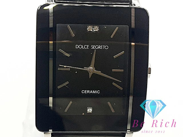 ドルチェ セグレート Dolce Segreto メンズ 腕時計 RD100 スクエア 黒 ブラック SS セラミック ブレス アナログ クォーツ QZ ウォッチ  【中古】【送料無料】ht5837