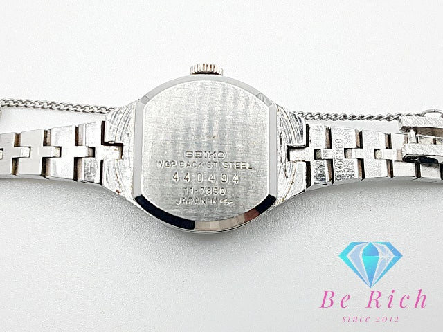 セイコー SEIKO 21石 手巻き レディース 腕時計 11-7850 カット ガラス 緑 グリーン グラデ SS WGP ブレス アナログ ウォッチ ヴィンテージ アンティーク 【中古】【送料無料】 ht5849