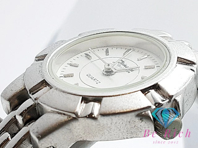 Feinsten レディース 腕時計 ラウンド 白 ホワイト SS ブレス アナログ クォーツ QZ ウォッチ  【中古】【送料無料】ht5854