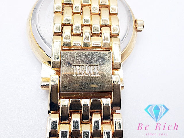 ビジューターナー BIJOUX TERNER K-17037G 腕時計 クリーム ゴールド SS GP ブレス アナログ クォーツ QZ ウォッチ ユニセックス ボーイズ メンズ レディース  【中古】【送料無料】 ht5855