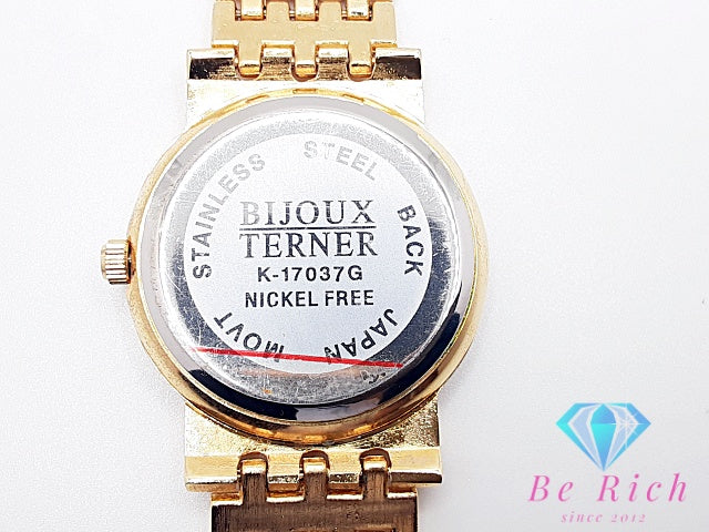 ビジューターナー BIJOUX TERNER K-17037G 腕時計 クリーム ゴールド SS GP ブレス アナログ クォーツ QZ ウォッチ ユニセックス ボーイズ メンズ レディース  【中古】【送料無料】 ht5855