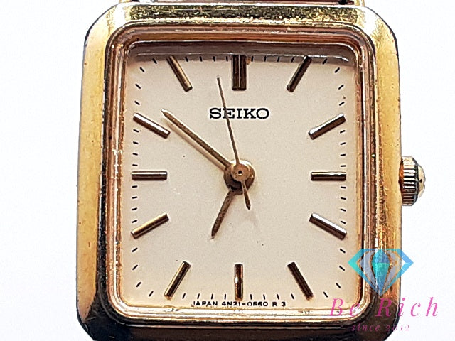 セイコー SEIKO レディース 腕時計 4N21-5120 アイボリー スクエア SS ブレス アナログ クォーツ QZ ウォッチ  【中古】【送料無料】 ht5857
