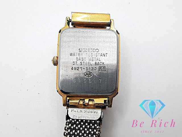 セイコー SEIKO レディース 腕時計 4N21-5120 アイボリー スクエア SS ブレス アナログ クォーツ QZ ウォッチ  【中古】【送料無料】 ht5857
