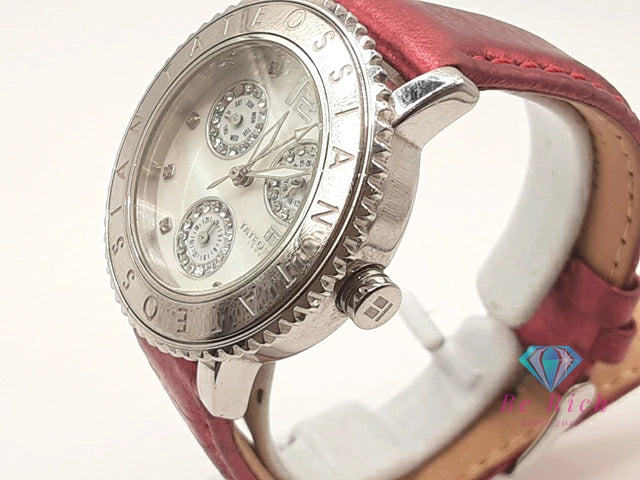 タテオシアン TATEOSSIAN チェンジ ベルト レディース 腕時計 デイデイト 白 ホワイト シェル メタリック レッド 赤 アナログ クォーツ QZ ウォッチ 替え トリプル カレンダー 【中古】【送料無料】 ht5866