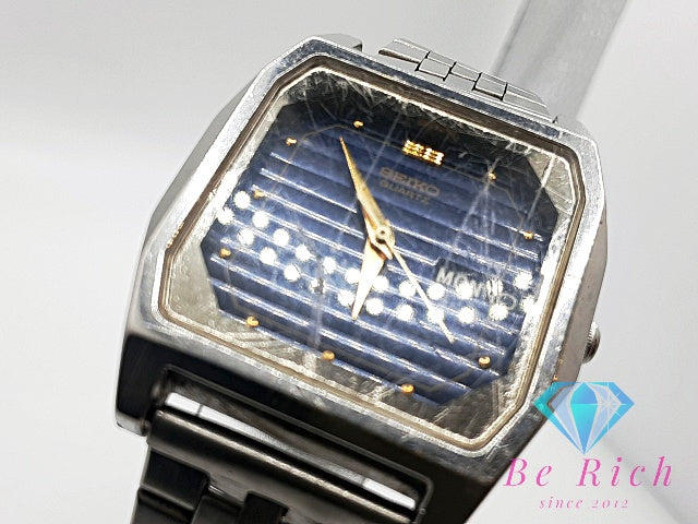 セイコー SEIKO アルバ メンズ 腕時計 デイデイト V743-5A00 スクエア 青 ブルー シルバー SS ブレス アナログ クォーツ QZ ウォッチ ALBA 【中古】【送料無料】 ht5875