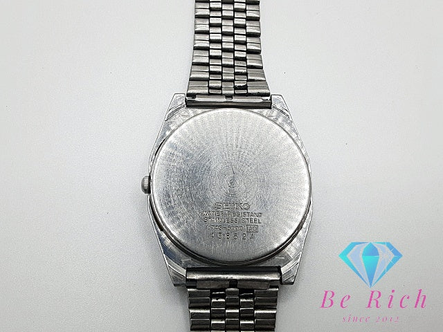セイコー SEIKO アルバ メンズ 腕時計 デイデイト V743-5A00 スクエア 青 ブルー シルバー SS ブレス アナログ クォーツ QZ ウォッチ ALBA 【中古】【送料無料】 ht5875