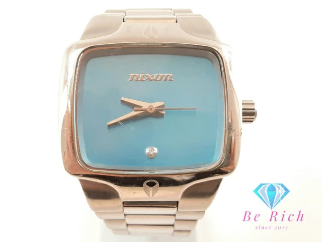 ニクソン NIXON ザ スモール プレーヤー レディース 腕時計 角型 スクエア 青 ブルー シルバー SS ブレス アナログ クォーツ QZ ウォッチ VIP Pass The Small Player 【中古】【送料無料】 ht5883