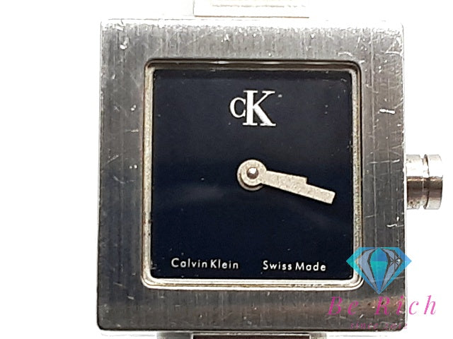 カルバンクライン Calvin Klein レディース腕時計 K6151 スクエア 黒 ブラック シルバー SS ブレス アナログ クォーツ QZ ウォッチ CK 【中古】【送料無料】 ht5895