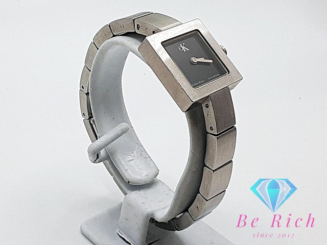 カルバンクライン Calvin Klein レディース腕時計 K6151 スクエア 黒 ブラック シルバー SS ブレス アナログ クォーツ QZ ウォッチ CK 【中古】【送料無料】 ht5895