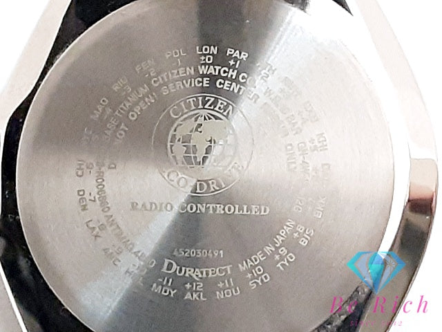 シチズン CITIZEN アテッサ エコ ドライブ デイト CB3010-57L メンズ 腕時計 青 ブルー シルバー チタニウム チタン ブレス アナログ クォーツ QZ ウォッチ 電波 ソーラー Eco-Drive ATTESA    【中古】【送料無料】 ht5897