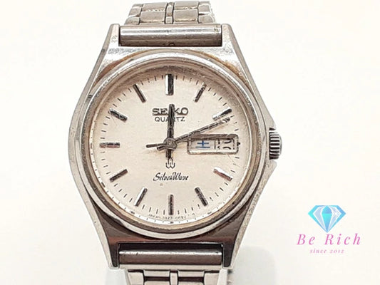 セイコー SEIKO シルバー ウェーブ レディース 腕時計 デイデイト 3423-0170 シルバー SS ブレス アナログ クォーツ QZ ウォッチ silver wave 【中古】【送料無料】 ht5918