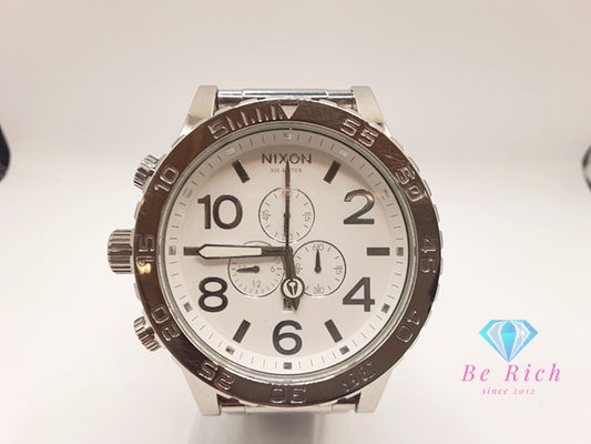 ニクソン NIXON THE 51-30 クロノグラフ デイト メンズ 腕時計 ビッグ フェイス 白 ホワイト シルバー SS ブレス アナログ クォーツ QZ ウォッチ 【中古】【送料無料】 ht5923