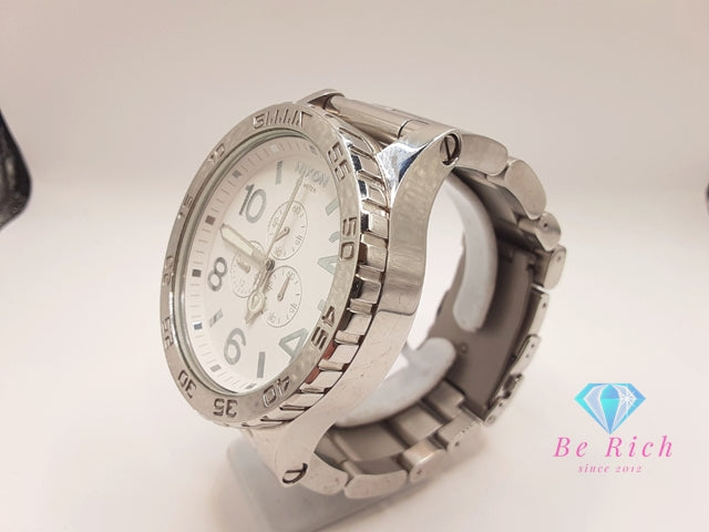 ニクソン NIXON THE 51-30 クロノグラフ デイト メンズ 腕時計 ビッグ フェイス 白 ホワイト シルバー SS ブレス アナログ クォーツ QZ ウォッチ 【中古】【送料無料】 ht5923